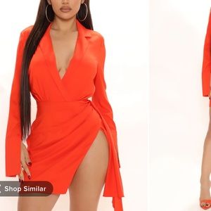 Fashion Nova Orange Satin Mini Dress
